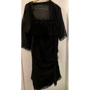 Jade By Jasmine Size U.S.A. UK18 Black. Sheer Bolero. Evening/Cocktail Dress